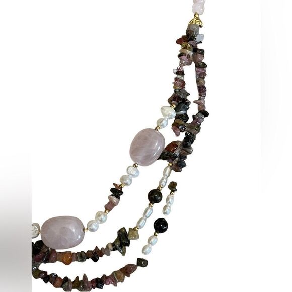 Lee Sands Multi Strand Gemstone & Cultured Pearl Necklace - Picture 4 of 7